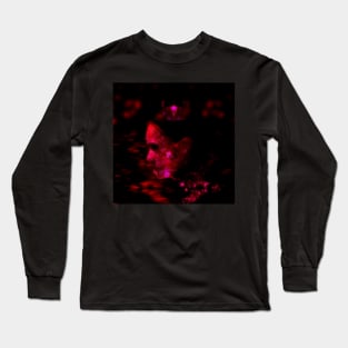 Portrait, digital collage and special processing. Woman in higher state of energy level. Red. Long Sleeve T-Shirt